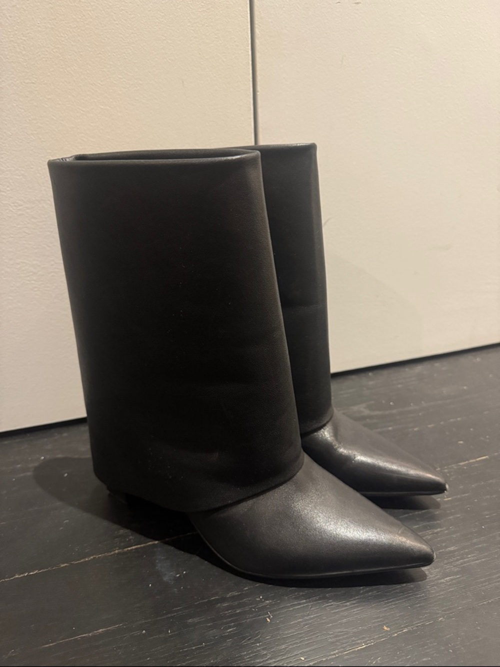 Black Pointed-Toe Booties
